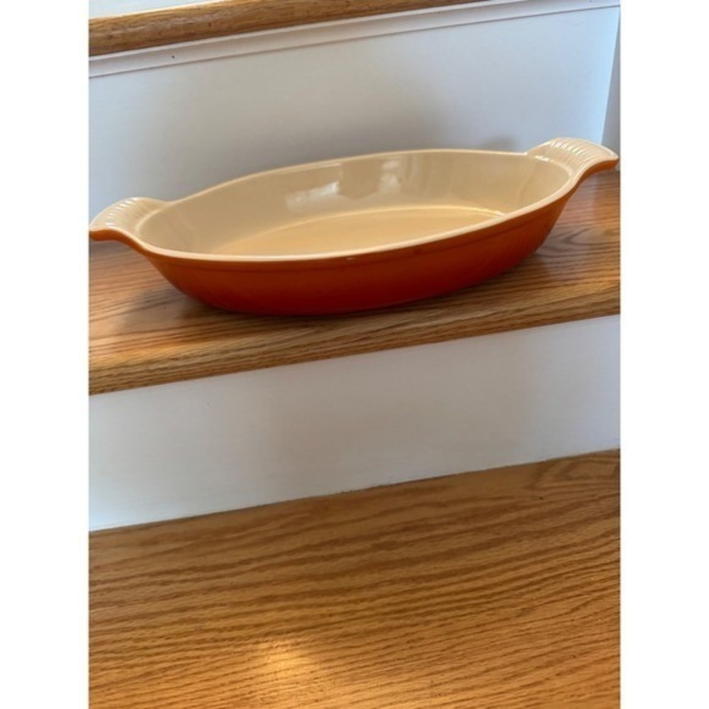 Le Creuset Flame Heritage Stoneware Oval Au Gratin Baker 11"